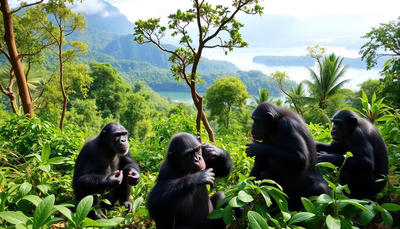 Chimpanzees in Mahale Mountains